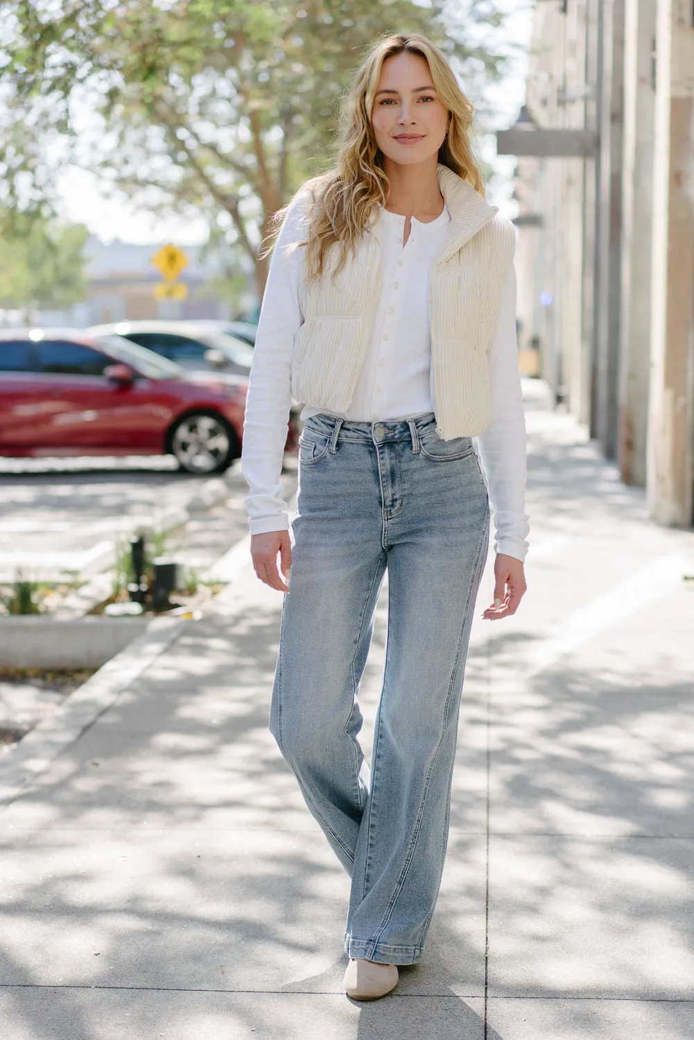Ciara High Rise Retro Wide Leg Jeans