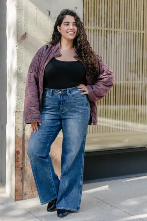 Claribel High Rise Tummy Control Retro Wide Leg Jeans - PLUS