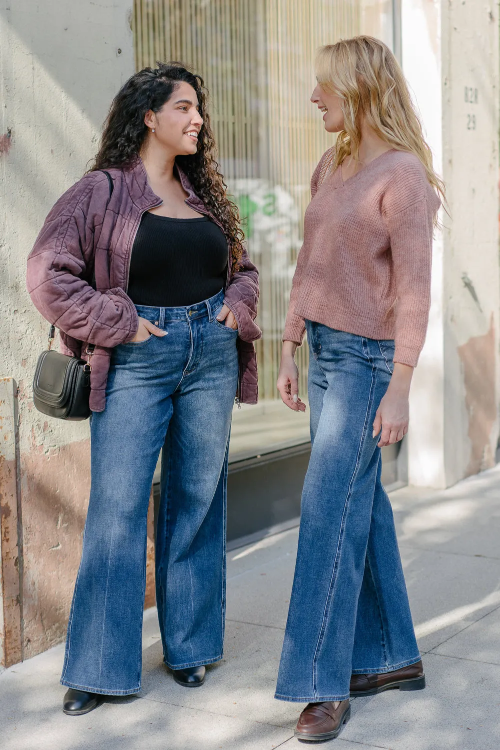 Claribel High Rise Tummy Control Retro Wide Leg Jeans - PLUS