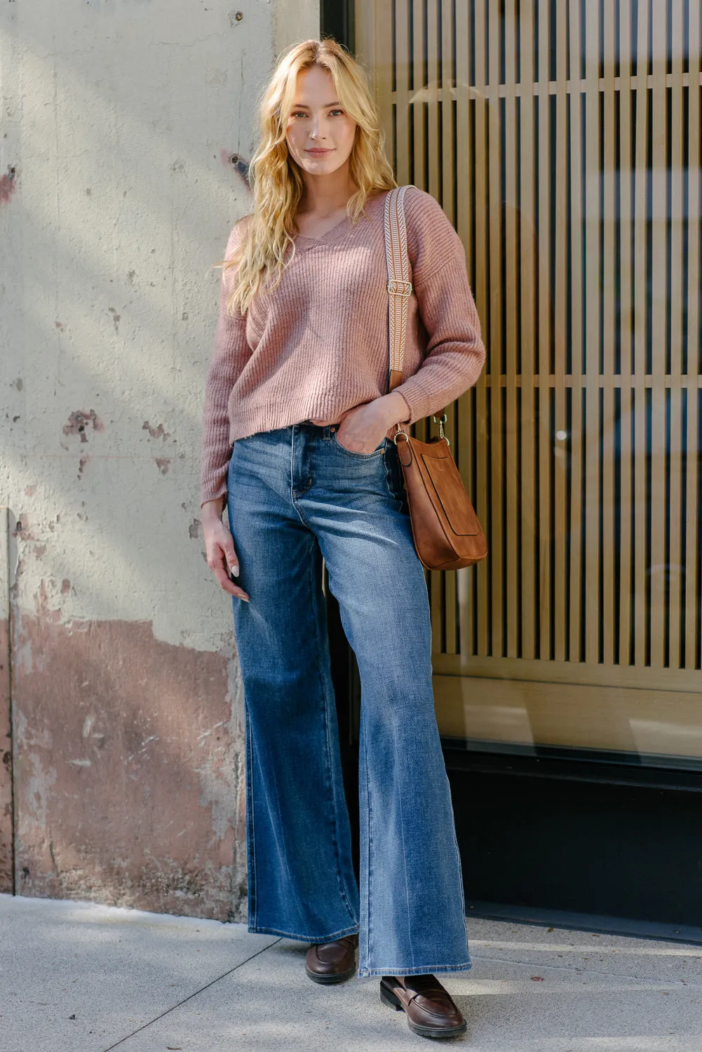 Claribel High Rise Tummy Control Retro Wide Leg Jeans