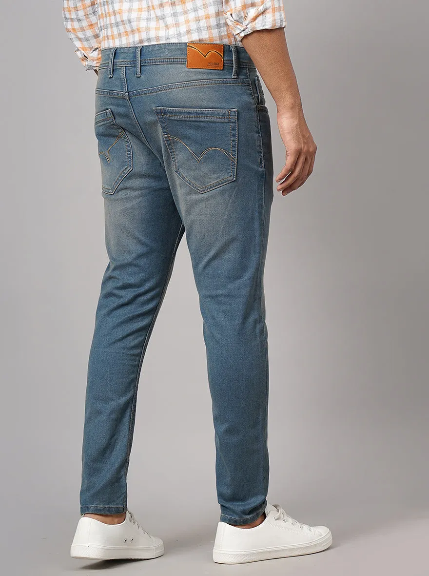 Cloud Blue Washed Rider Fit Jeans | JadeBlue