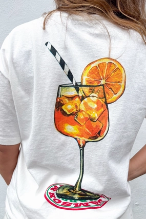 Damson Madder Spritz White Boyfriend Tee