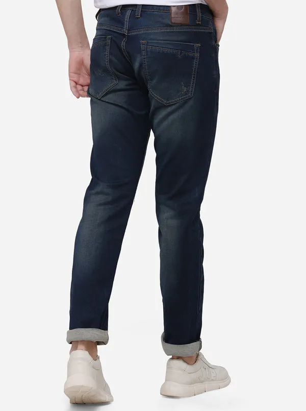Dark Blue Slim Fit Solid Jeans | JadeBlue
