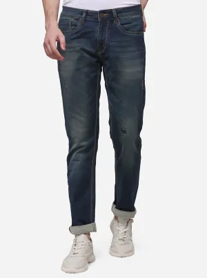 Dark Blue Slim Fit Solid Jeans | JadeBlue