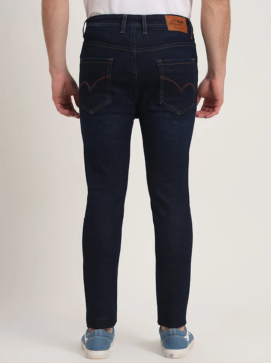 Dark Blue Washed Rider Fit Jeans | JadeBlue