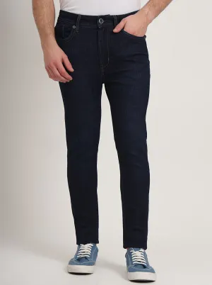 Dark Blue Washed Rider Fit Jeans | JadeBlue