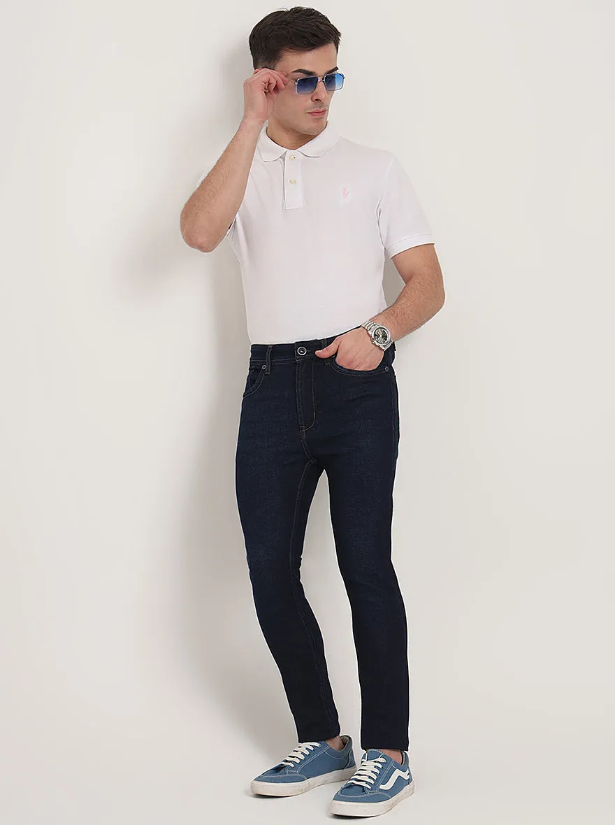 Dark Blue Washed Rider Fit Jeans | JadeBlue