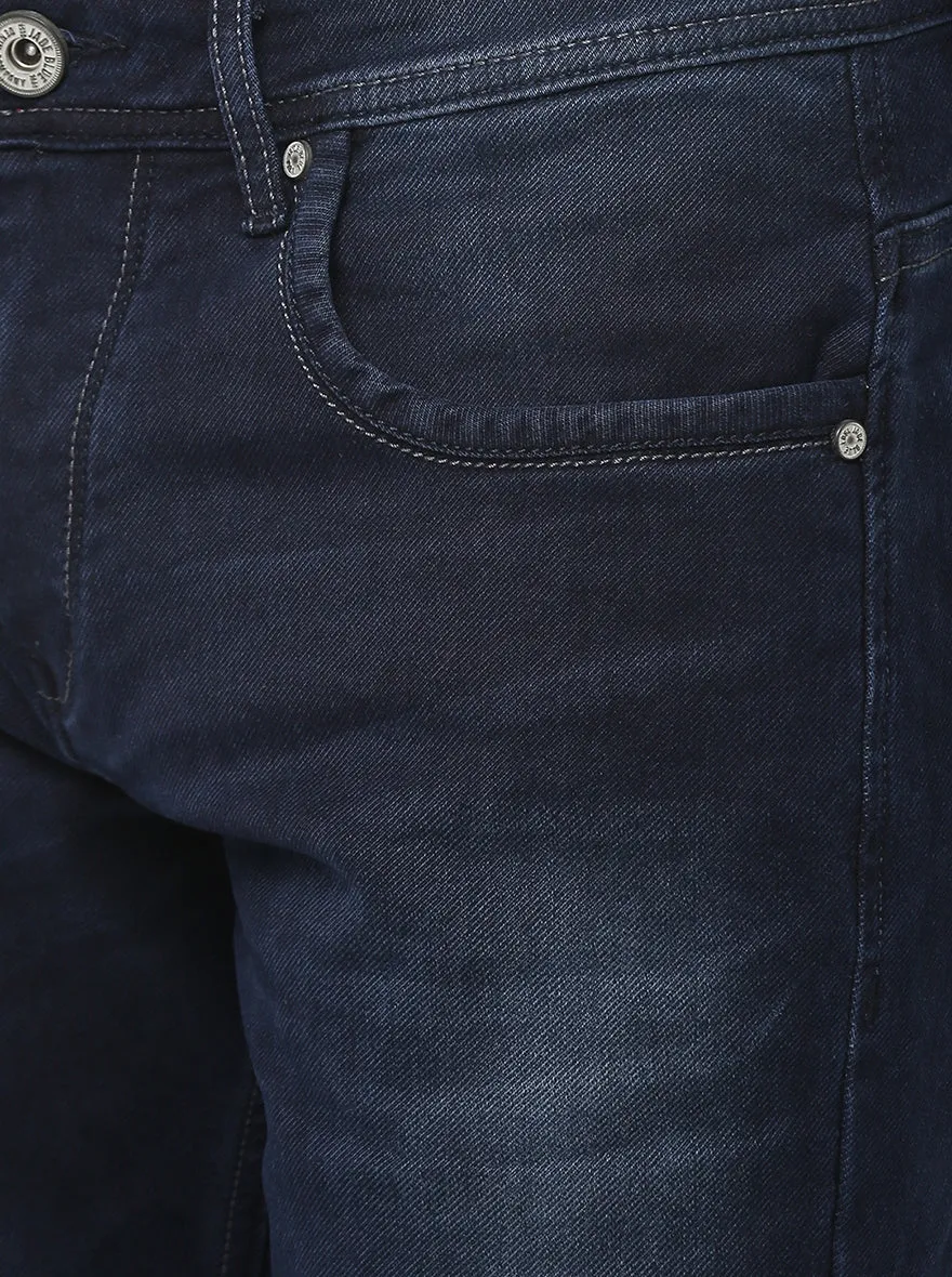 Dark Blue Washed Slim Fit Jeans | JadeBlue