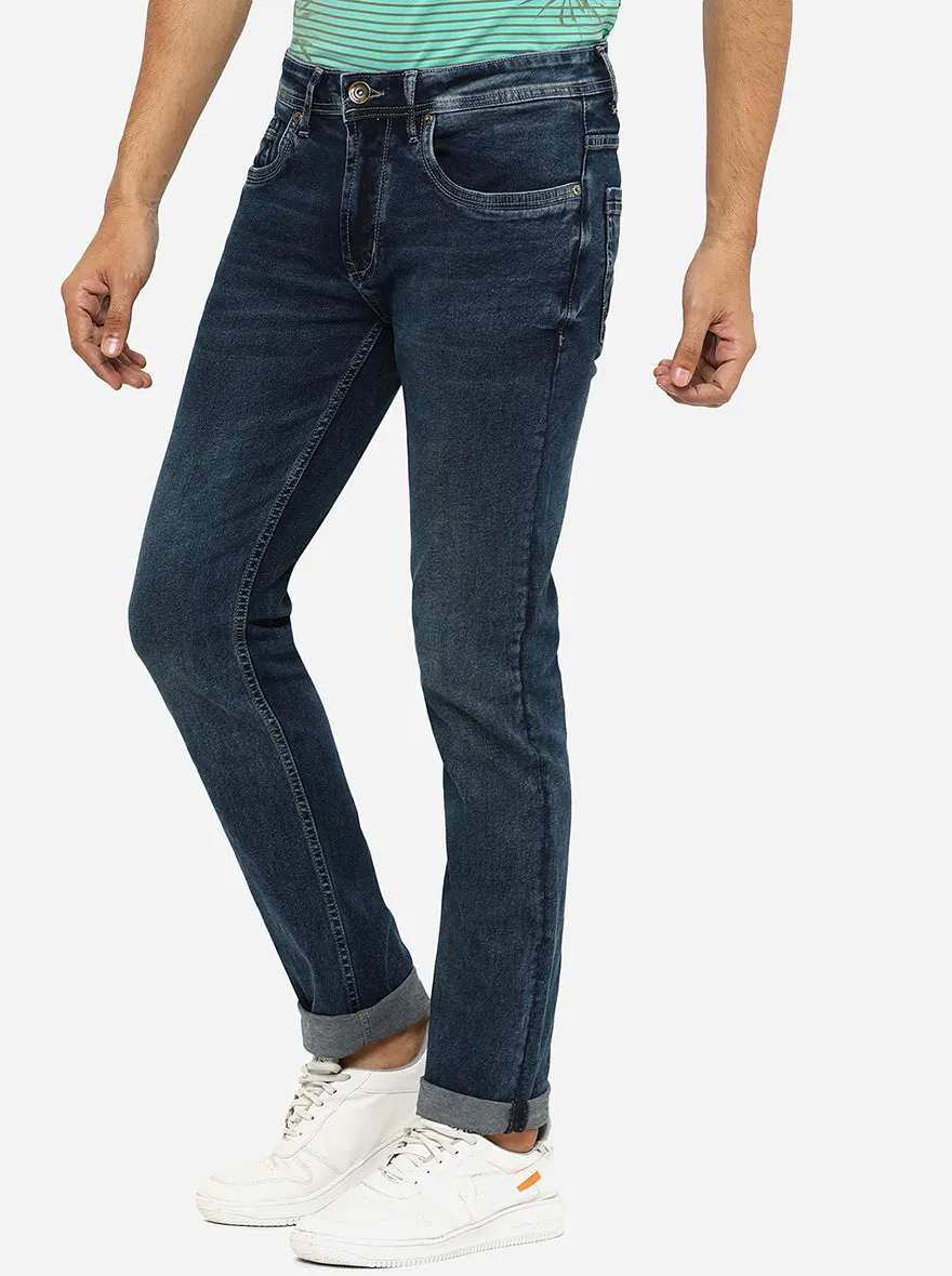 Dark Blue Washed Slim Fit Jeans | JadeBlue