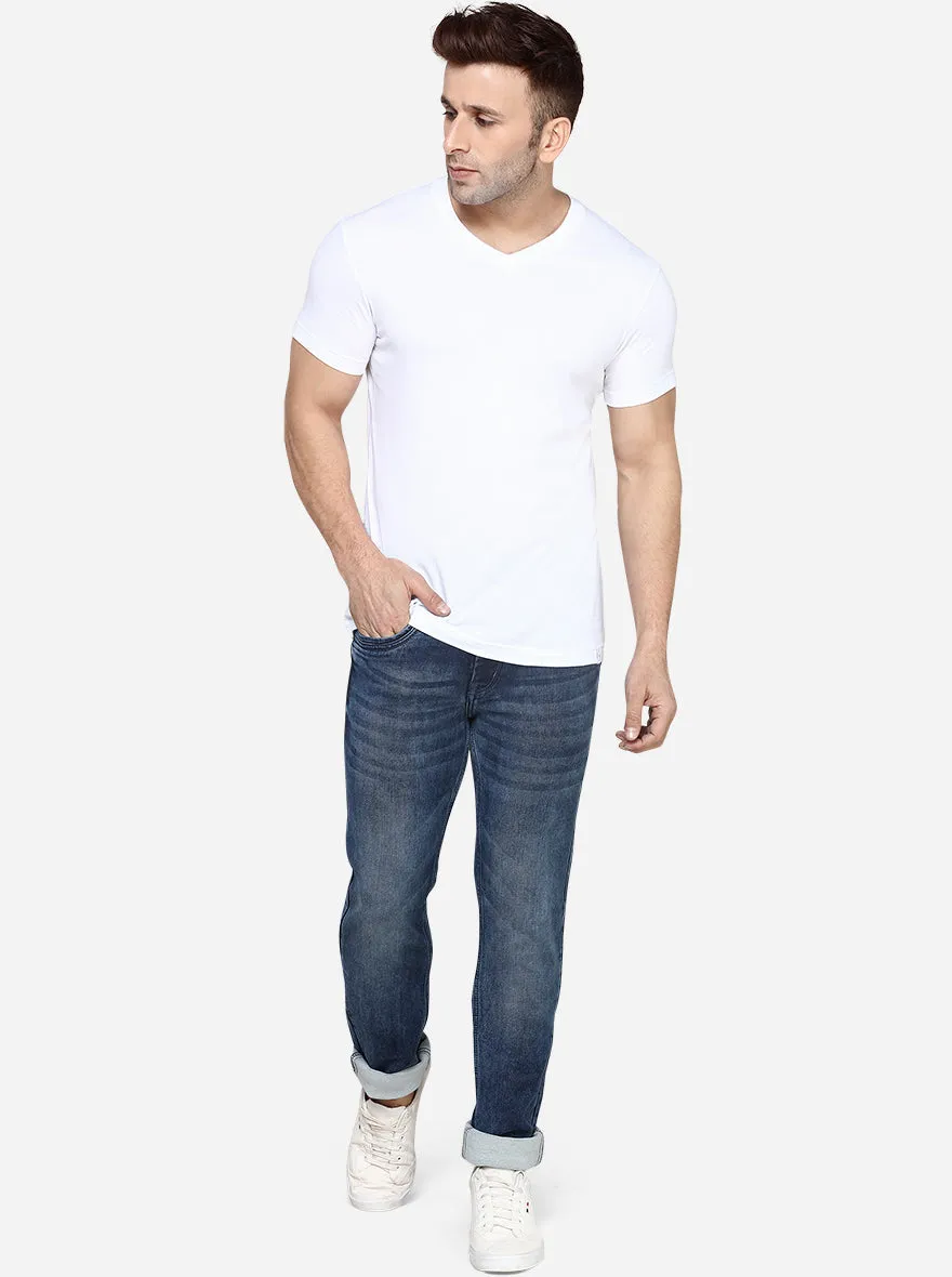 Dark Blue Washed Slim Fit Jeans | JadeBlue