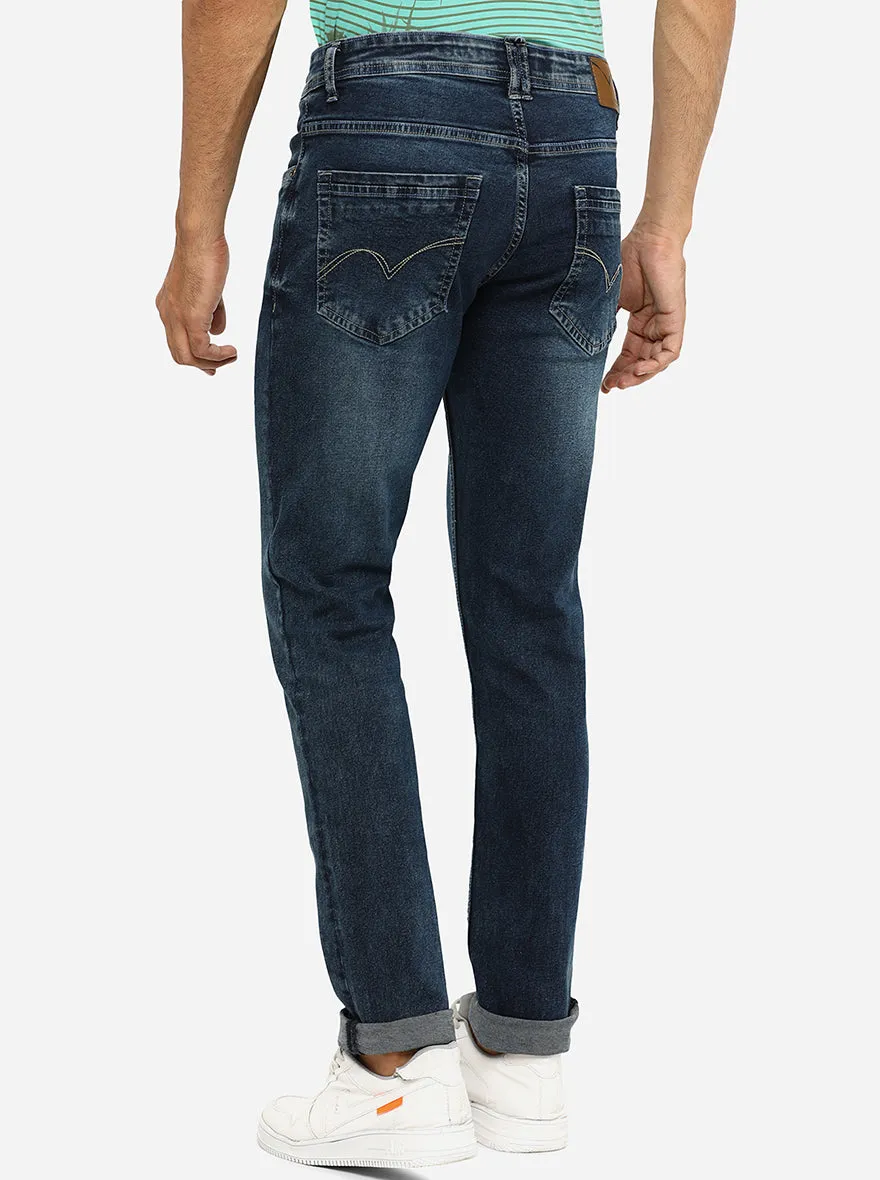 Dark Blue Washed Slim Fit Jeans | JadeBlue