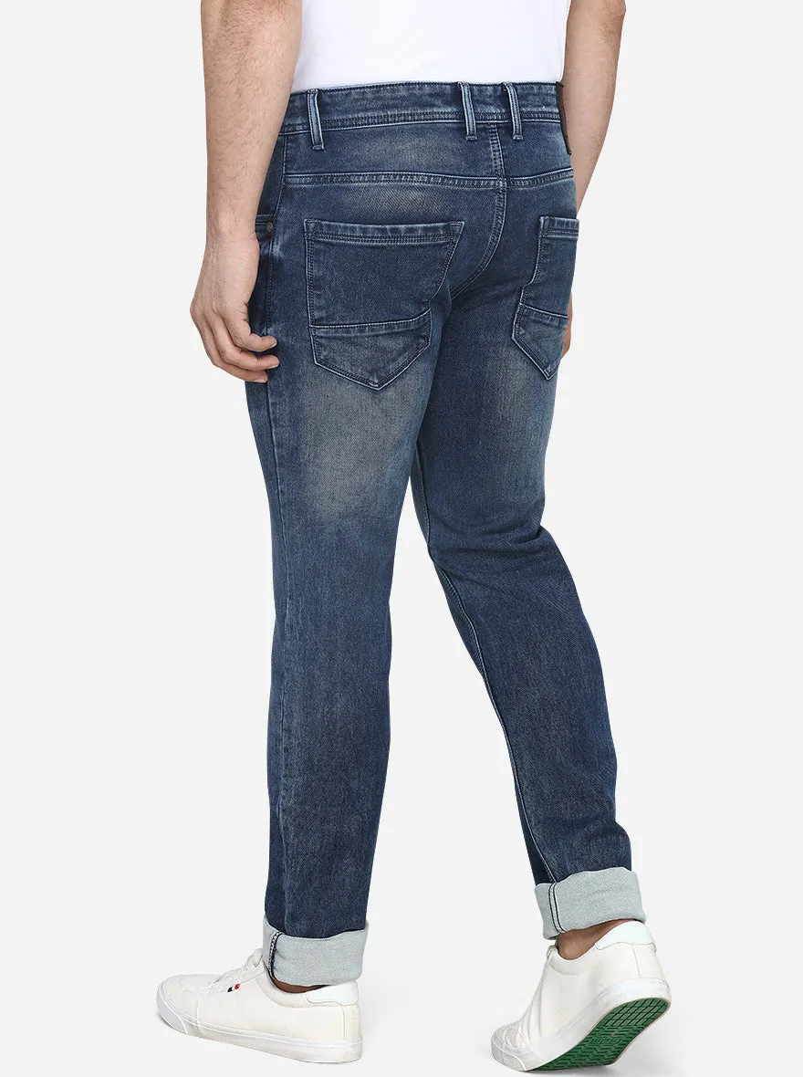 Dark Blue Washed Slim Fit Jeans | JadeBlue