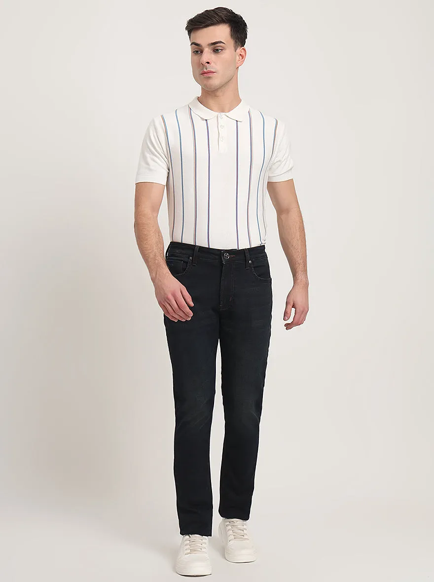 Dark Blue Washed Slim Fit Jeans | JadeBlue