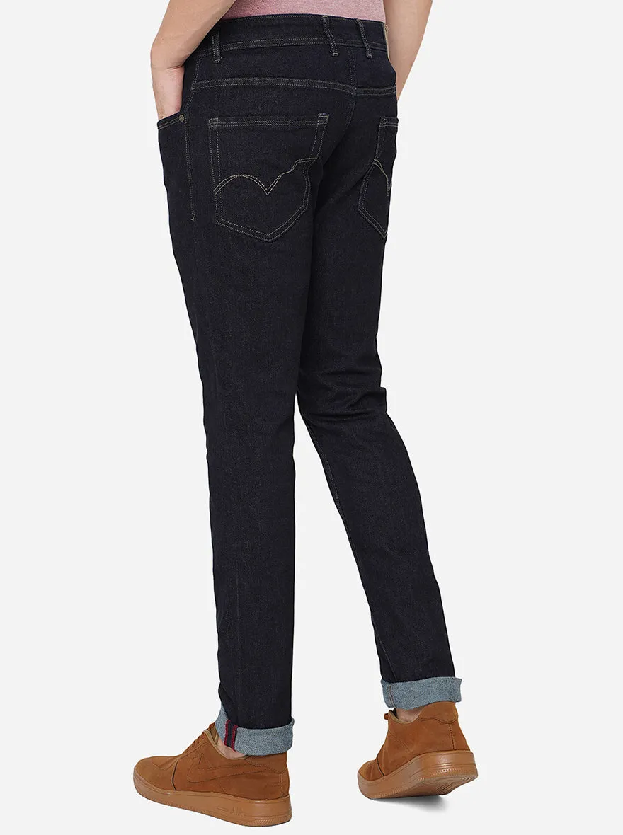 Dark Blue Washed Slim Fit Jeans | JadeBlue