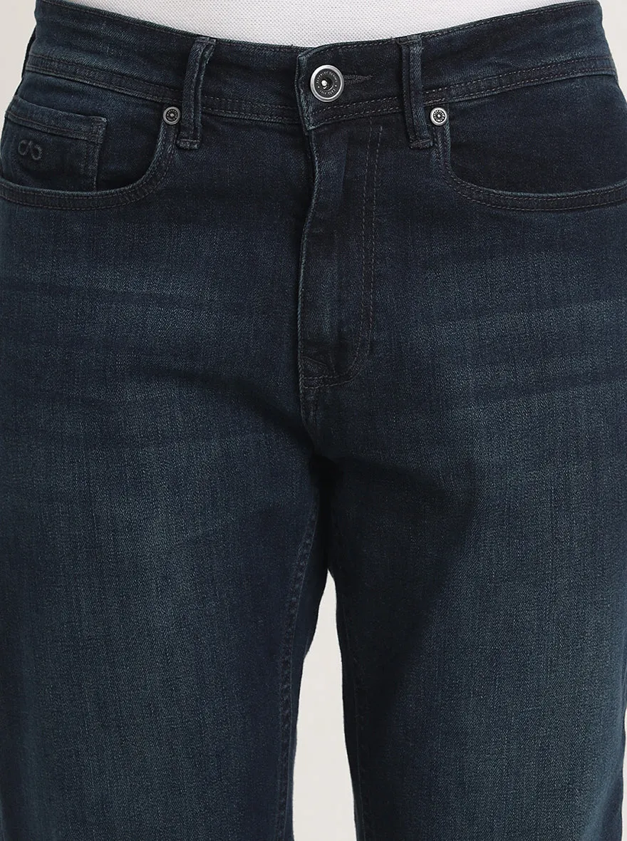 Dark Blue Washed Straight Fit Jeans | JadeBlue