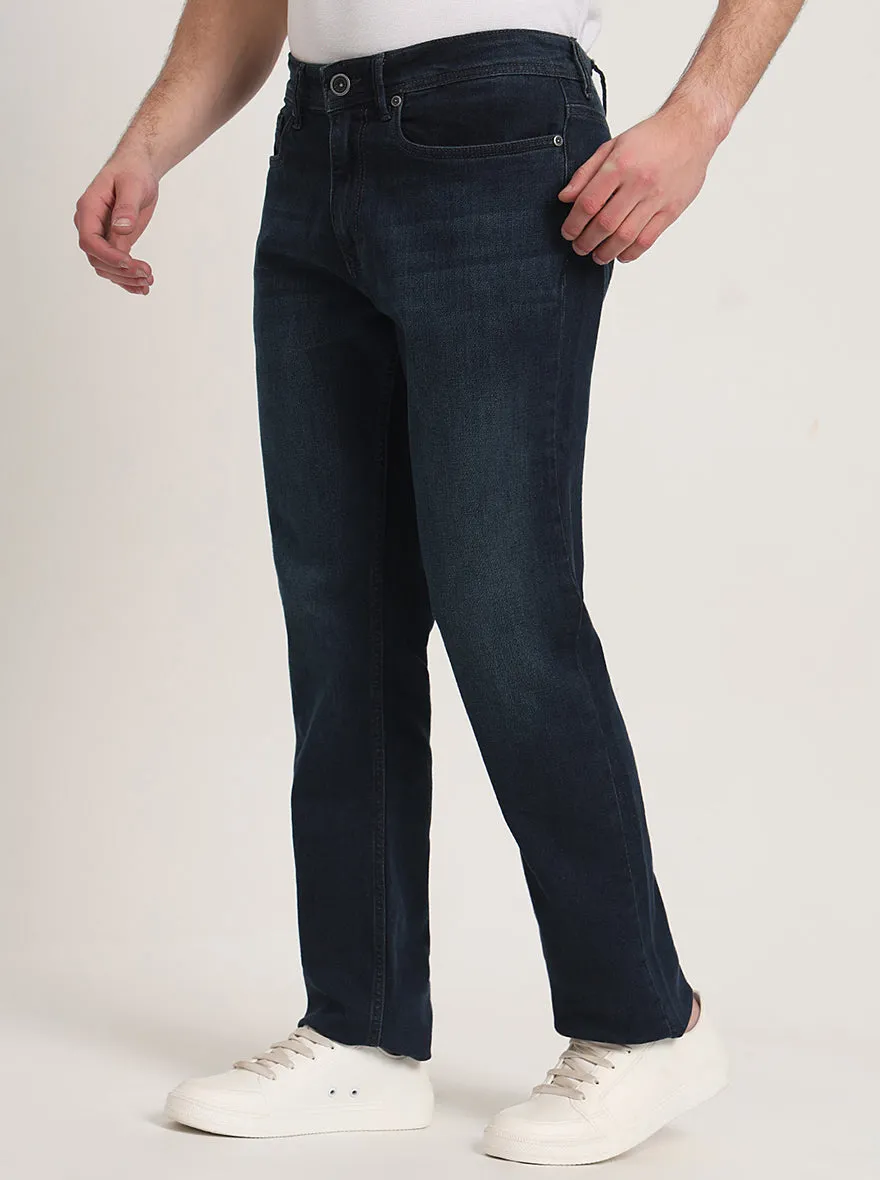 Dark Blue Washed Straight Fit Jeans | JadeBlue