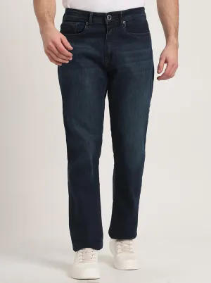 Dark Blue Washed Straight Fit Jeans | JadeBlue