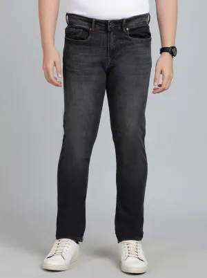 Dark Grey Washed Straight Fit Jeans | JadeBlue