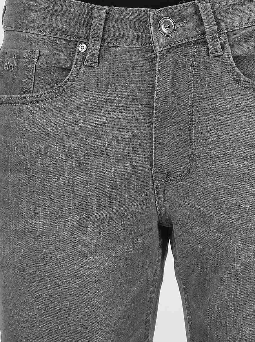 Dark Grey Washed Straight Fit Jeans | JadeBlue