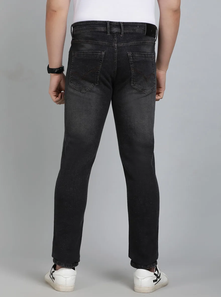 Dark Grey Washed Straight Fit Jeans | JadeBlue