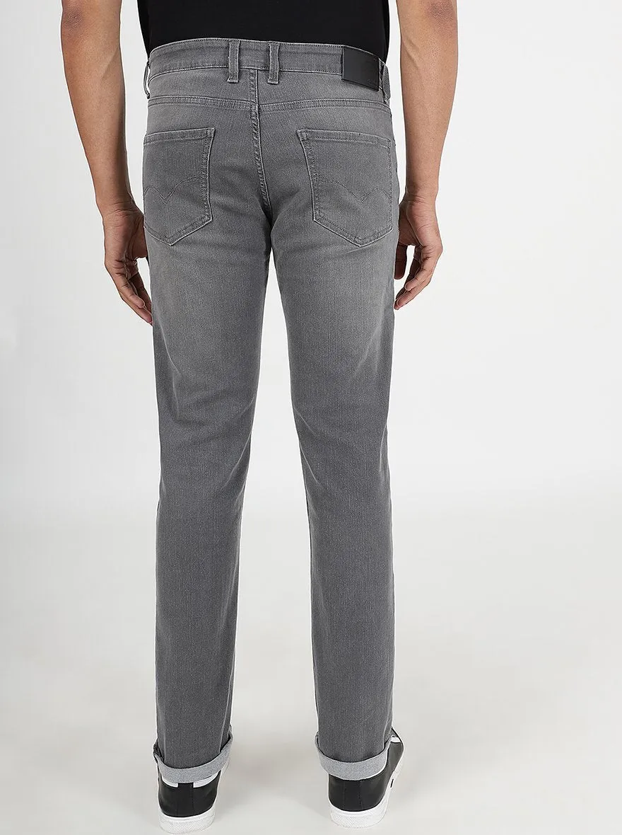 Dark Grey Washed Straight Fit Jeans | JadeBlue