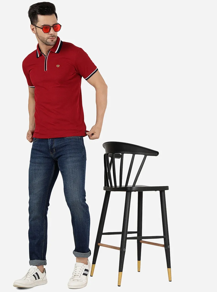 Denim Blue Solid Narrow Fit Jeans | Greenfibre
