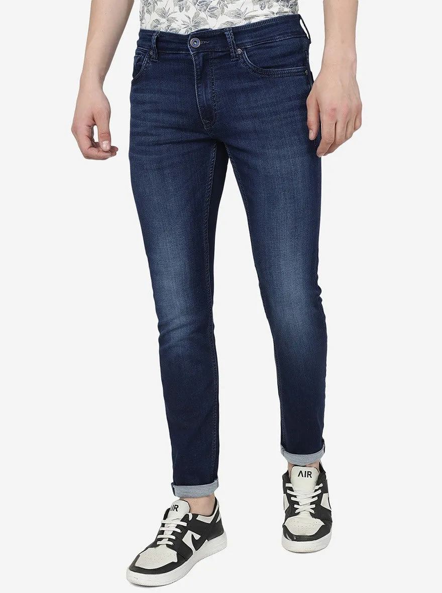 Denim Blue Washed Slim Fit Jeans | JadeBlue