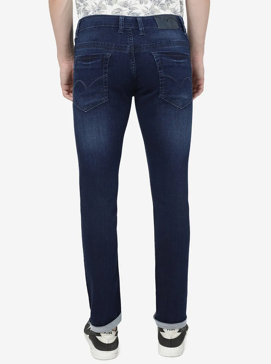 Denim Blue Washed Slim Fit Jeans | JadeBlue