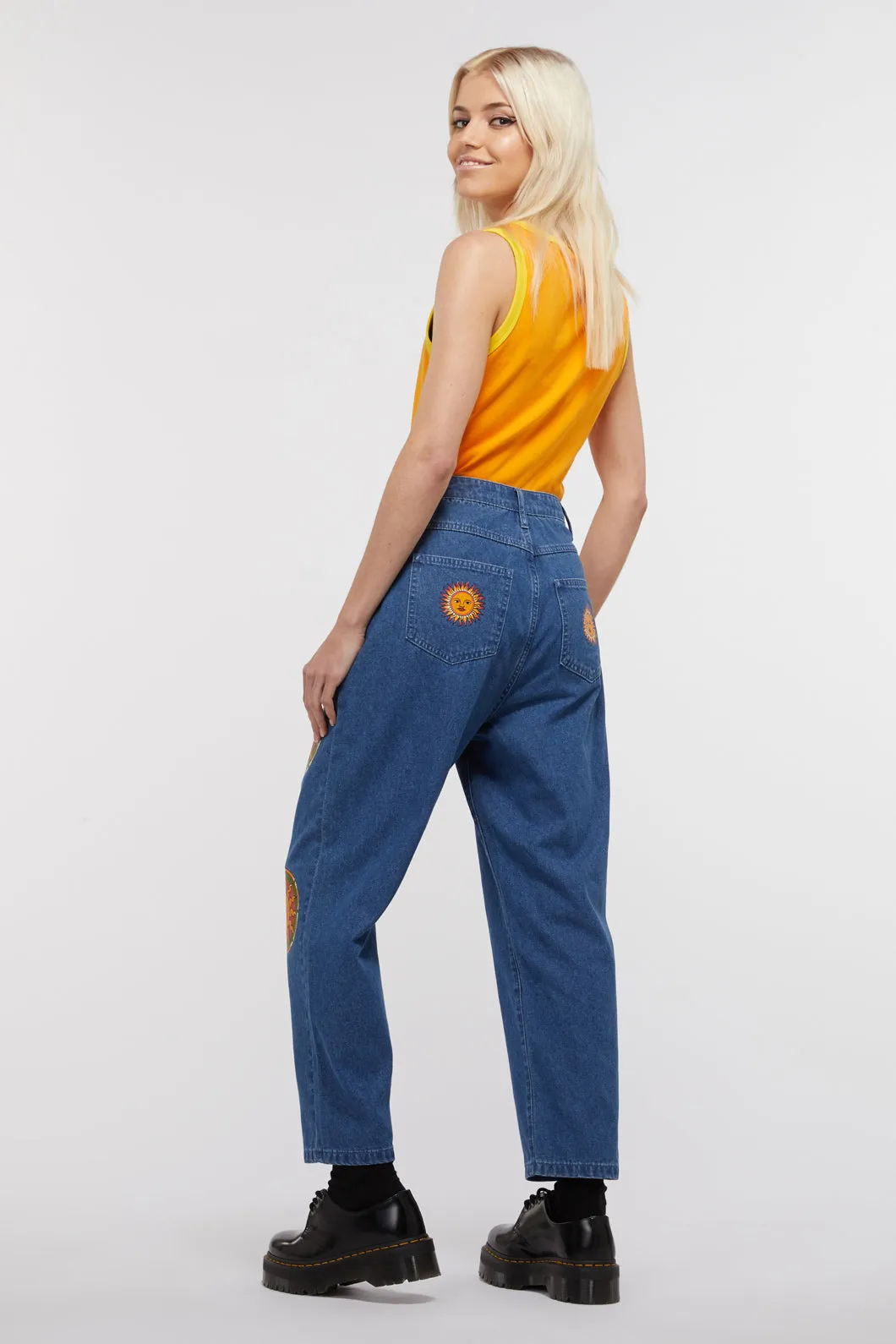Denim Sun Print Jean