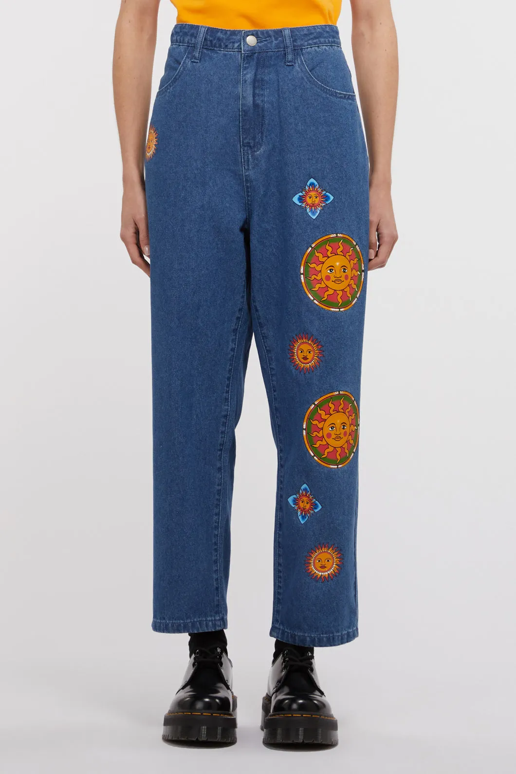 Denim Sun Print Jean