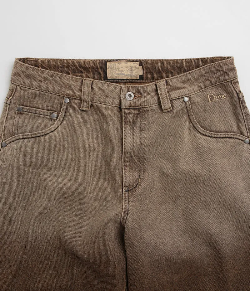 Dime Classic Baggy Jeans - Dipped Sandblasted Brown