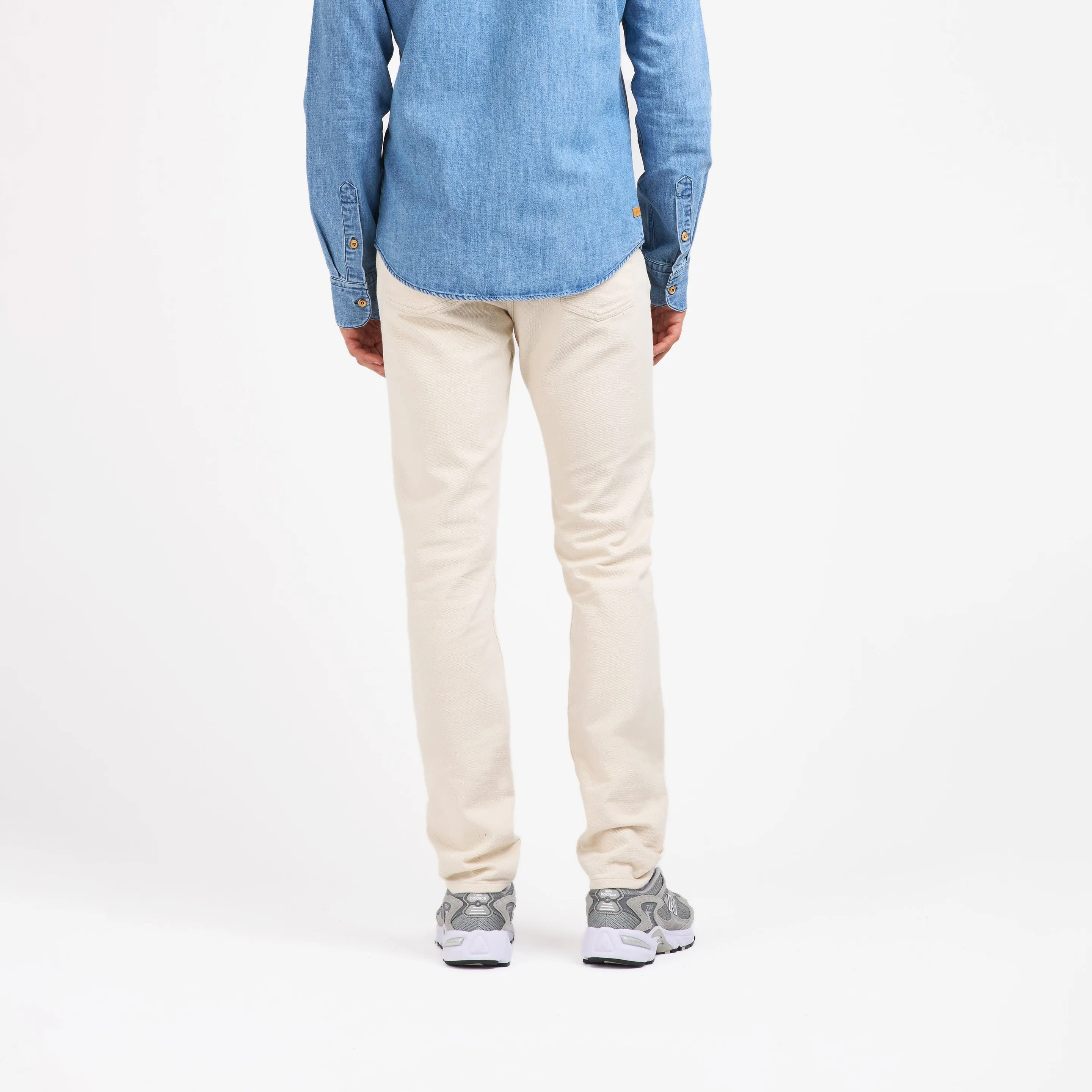 Ecru fitted straight men's jeans - Alphonse