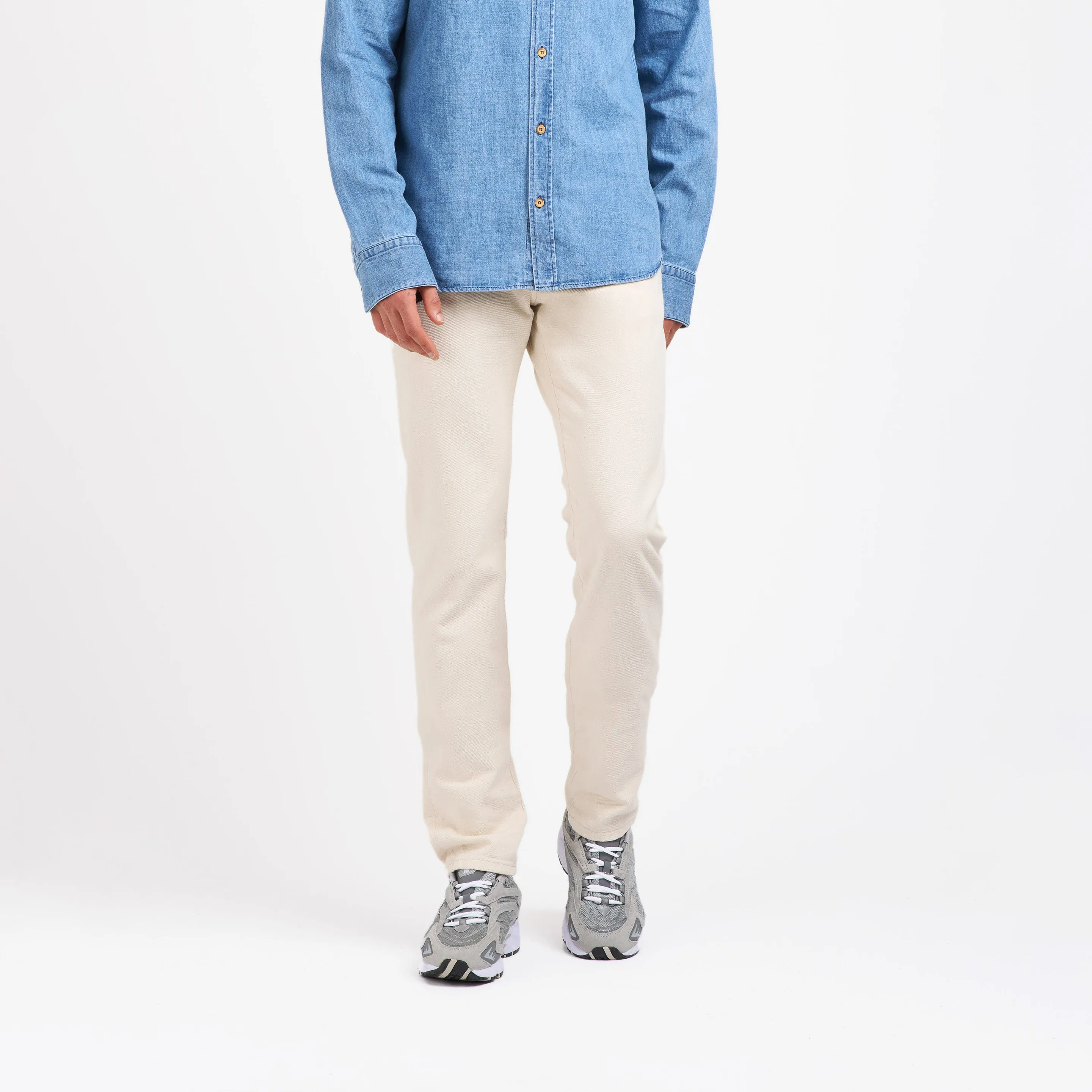 Ecru fitted straight men's jeans - Alphonse