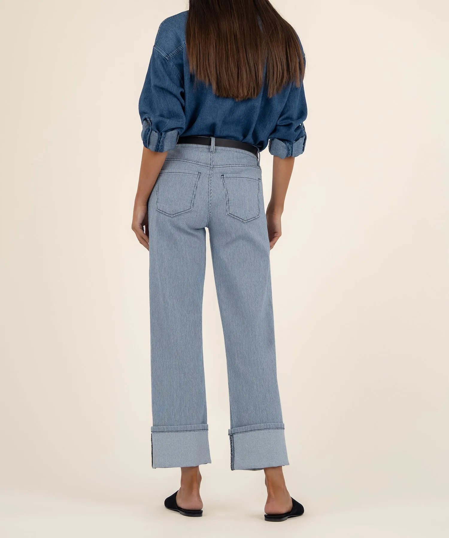 Fay High Rise Striped Straight Leg