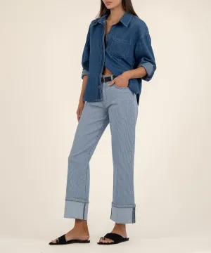 Fay High Rise Striped Straight Leg