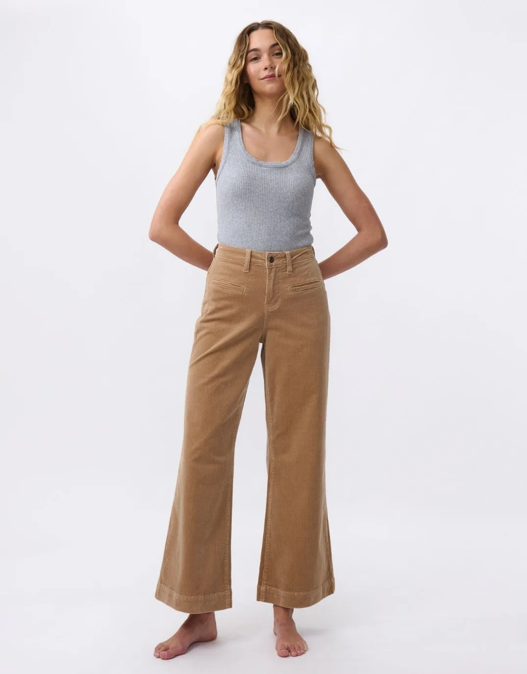 Freya Wide Leg Cords - Camel