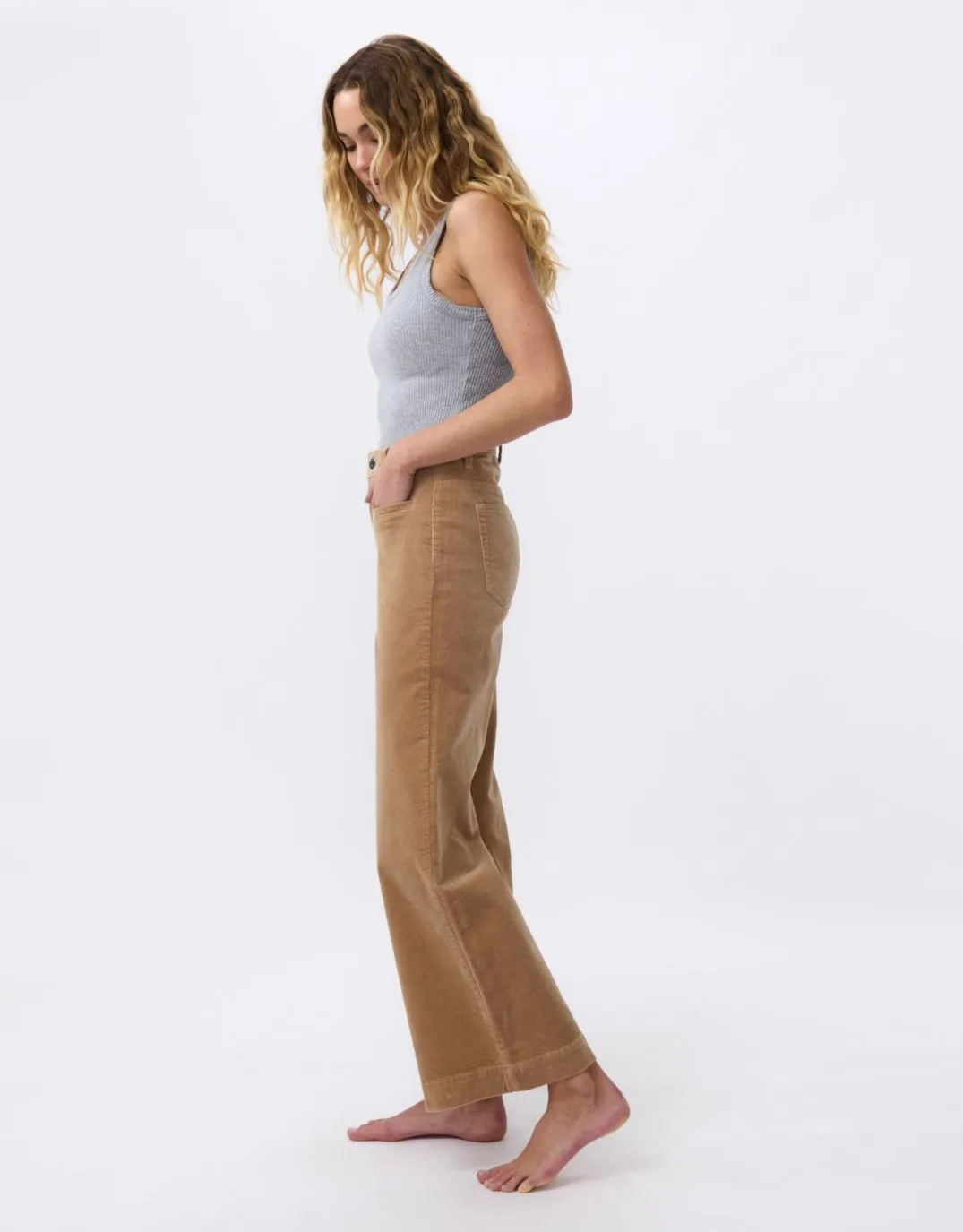 Freya Wide Leg Cords - Camel