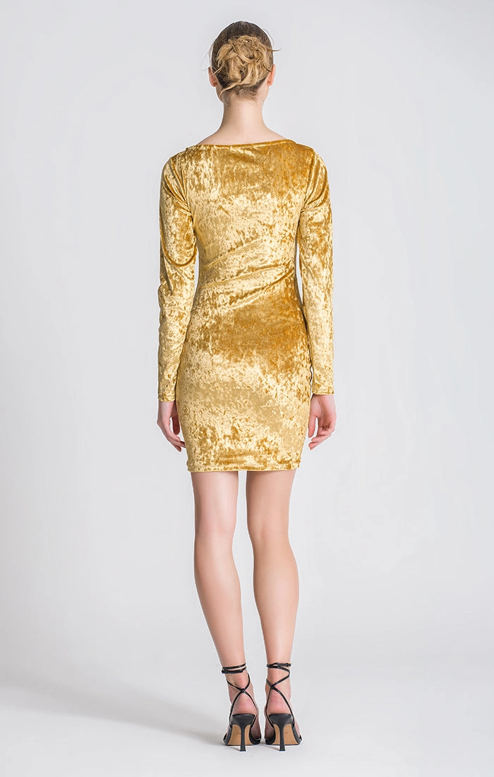 Gold Sunlight Cut-Out Dress