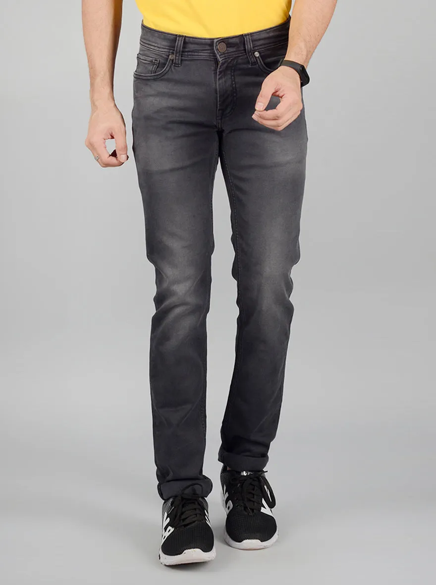 Grey Washed Slim Fit Jeans | JadeBlue