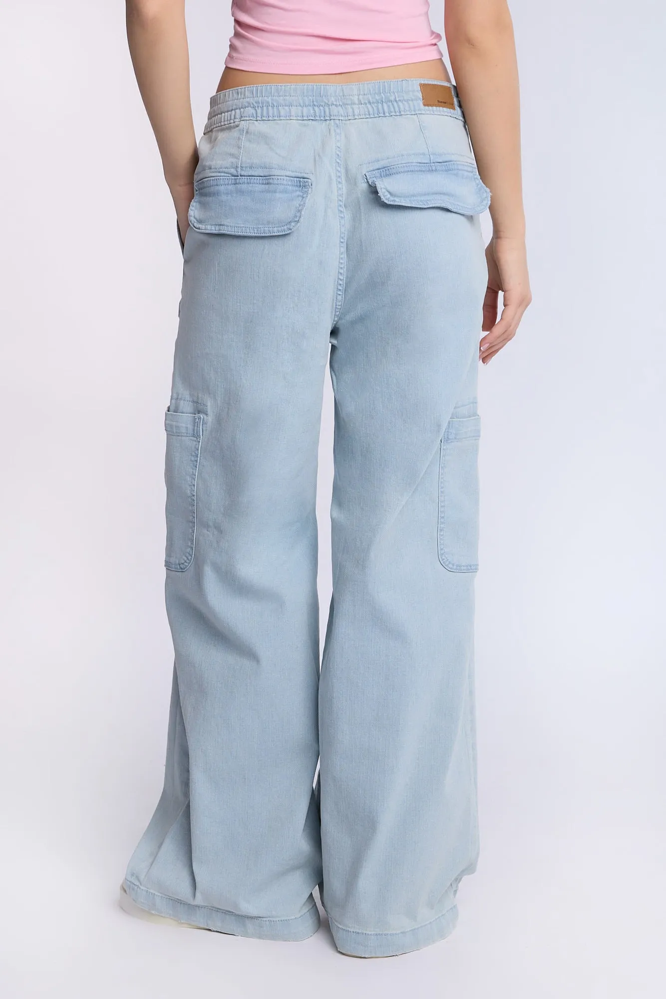 High Rise Drapey Baggy Cargo Jeans