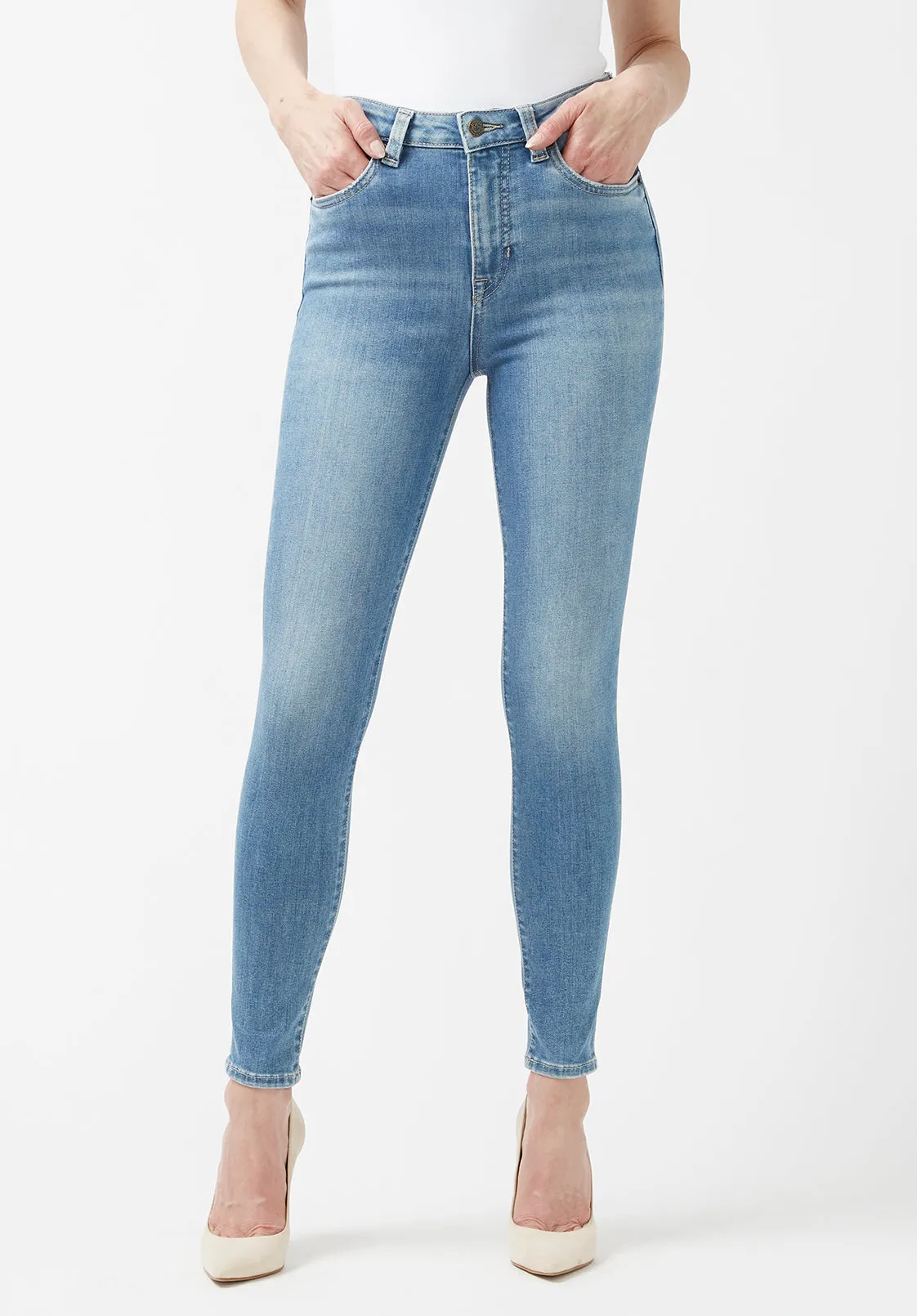 High Rise Skinny Skylar Women's Jeans, Light Vintage Blue - BL15659