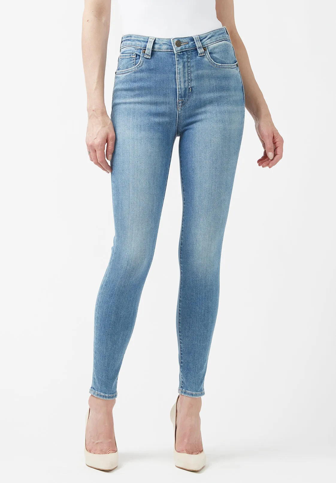 High Rise Skinny Skylar Women's Jeans, Light Vintage Blue - BL15659