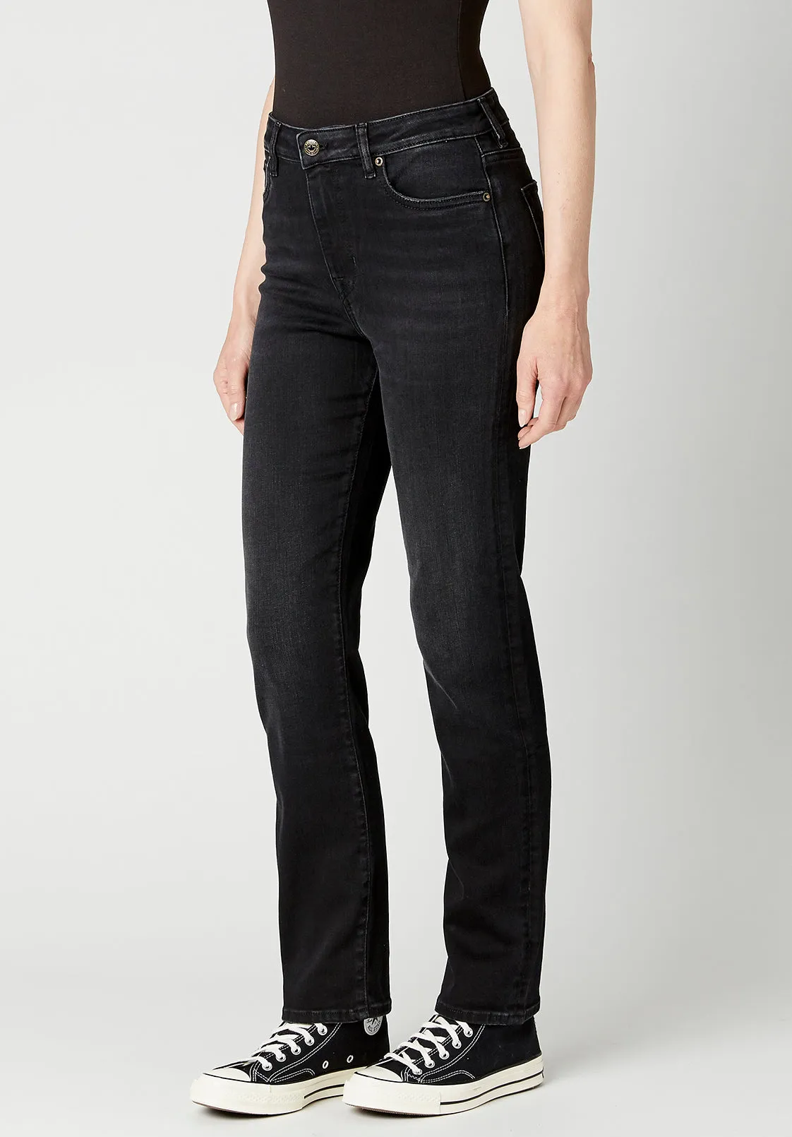 High Rise Straight Jayden Women's Jeans, Carbon - BL15834