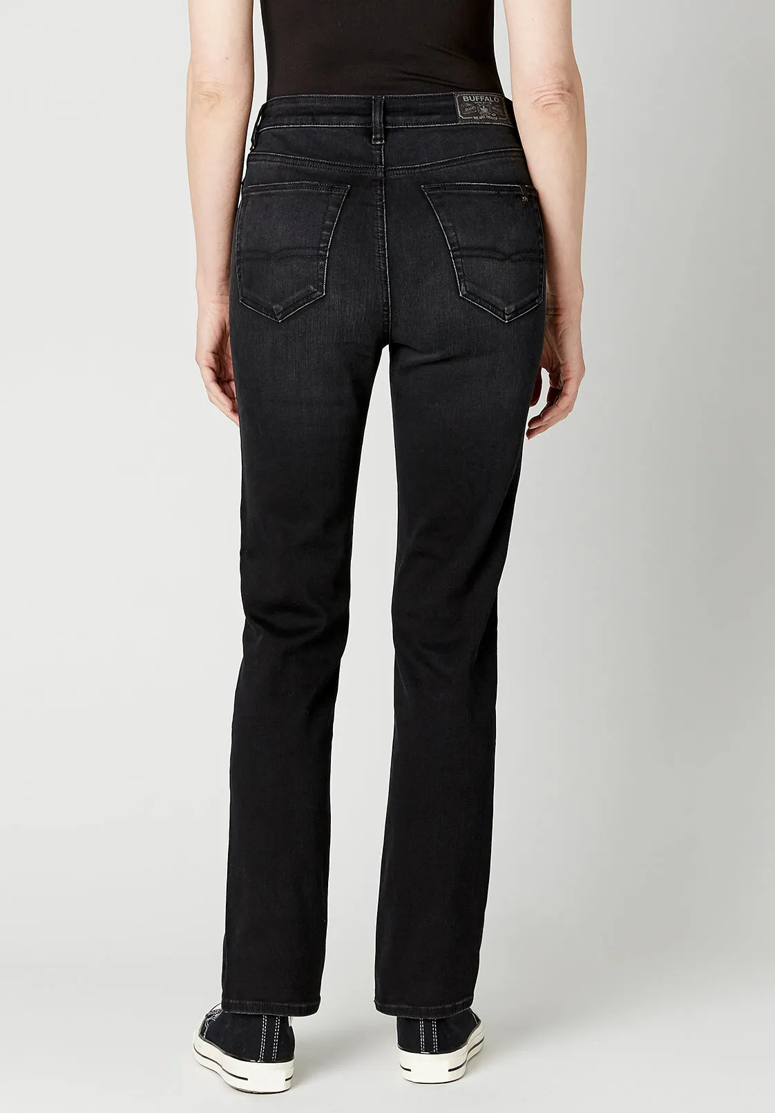 High Rise Straight Jayden Women's Jeans, Carbon - BL15834