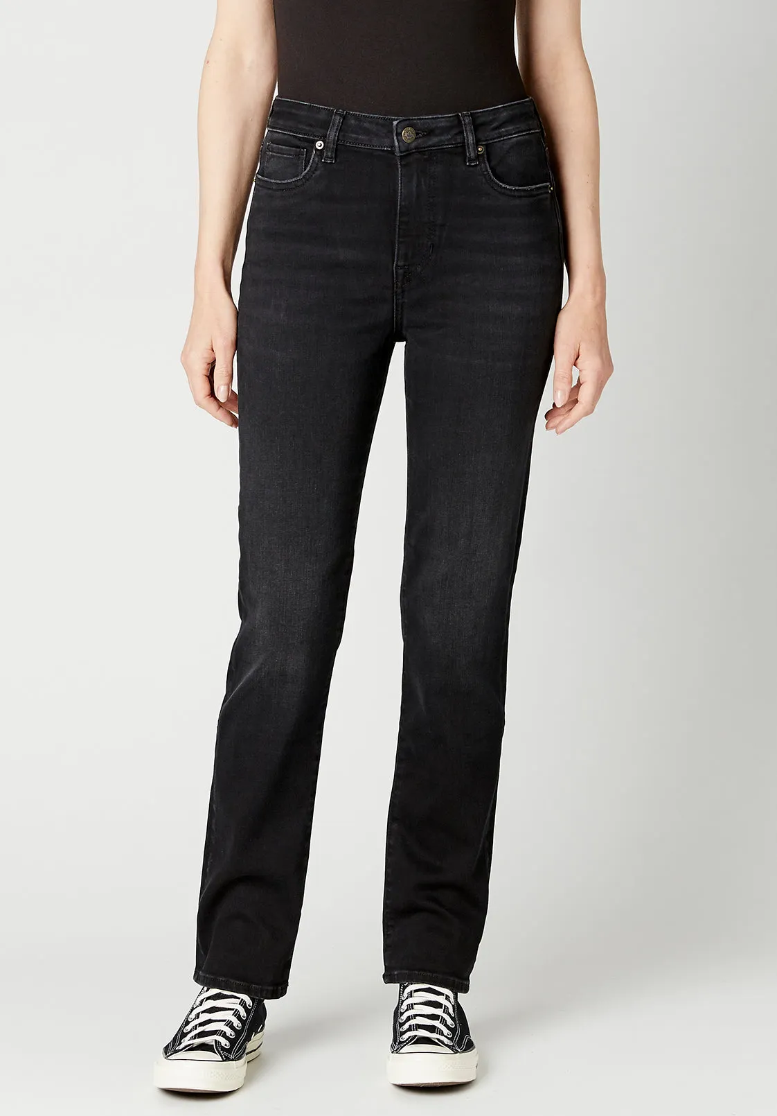 High Rise Straight Jayden Women's Jeans, Carbon - BL15834