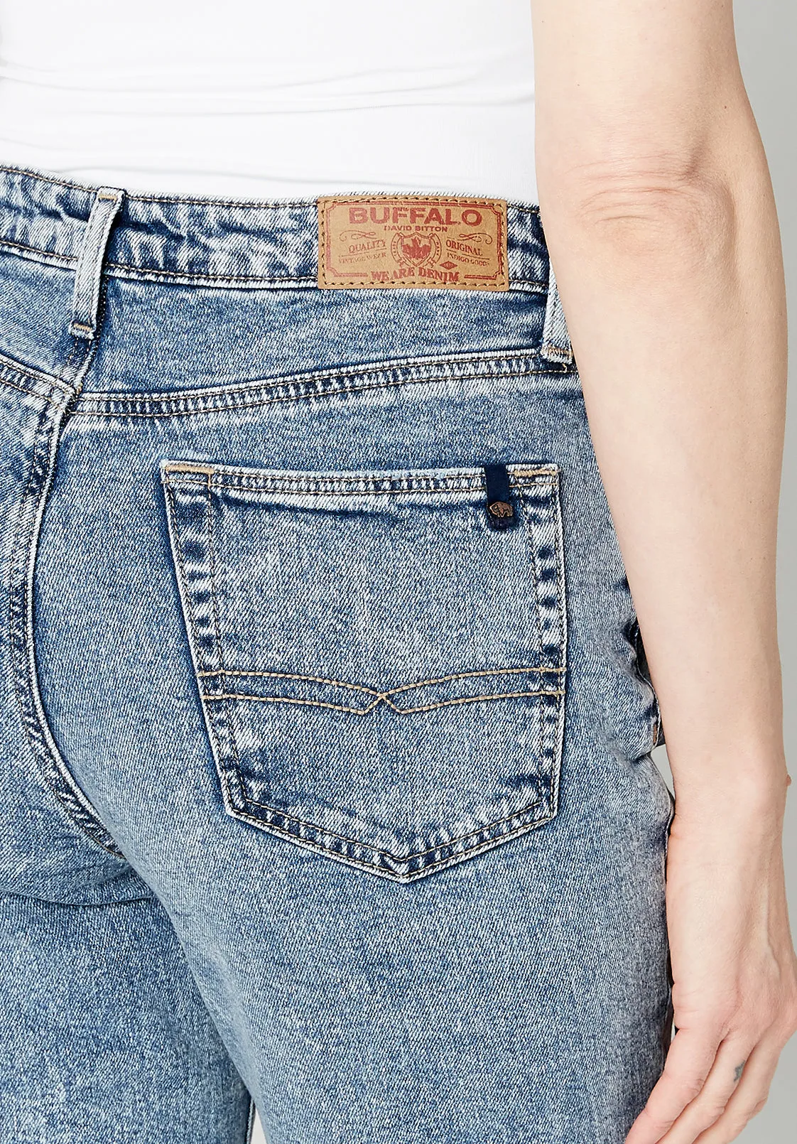 High Rise Straight Jayden Women's Jeans, Contrasted Indigo - BL15815
