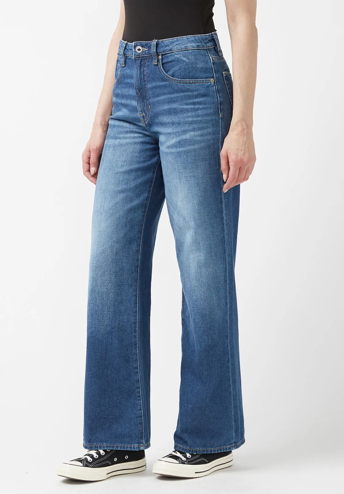 High Rise Wide Leg Addie Women's Jeans, Indigo - BL15817