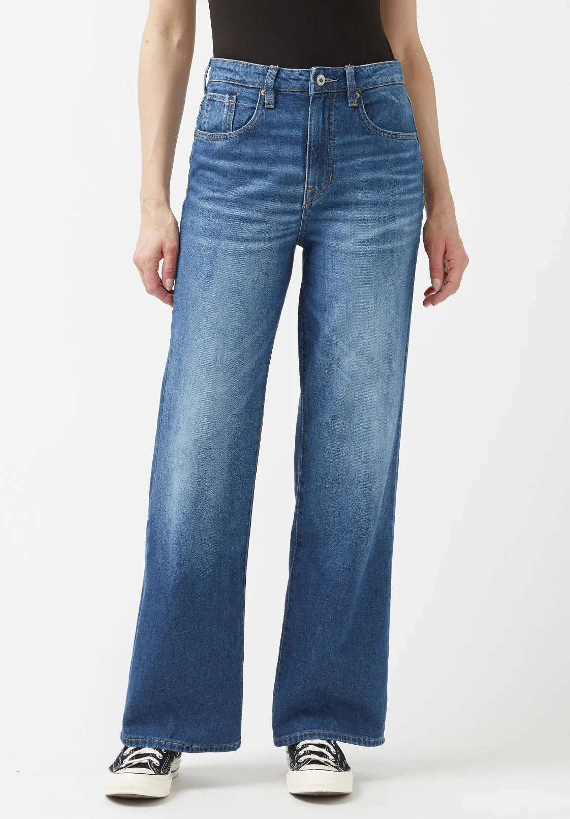 High Rise Wide Leg Addie Women's Jeans, Indigo - BL15817