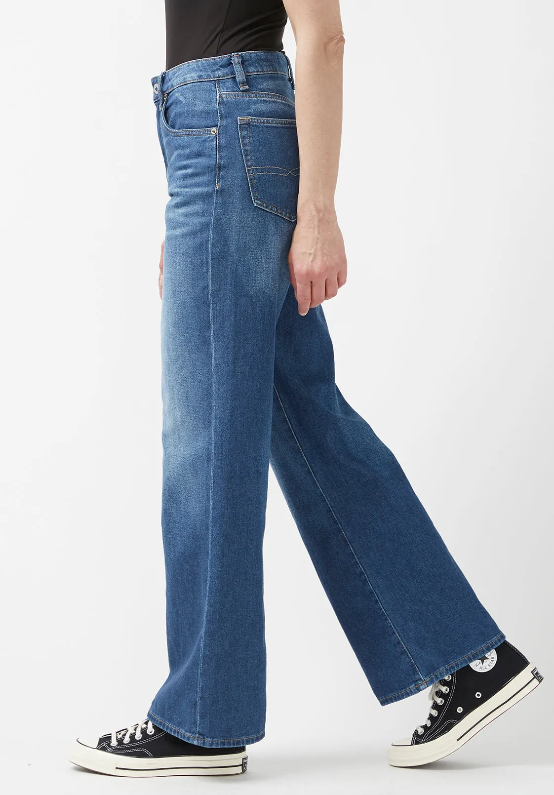 High Rise Wide Leg Addie Women's Jeans, Indigo - BL15817
