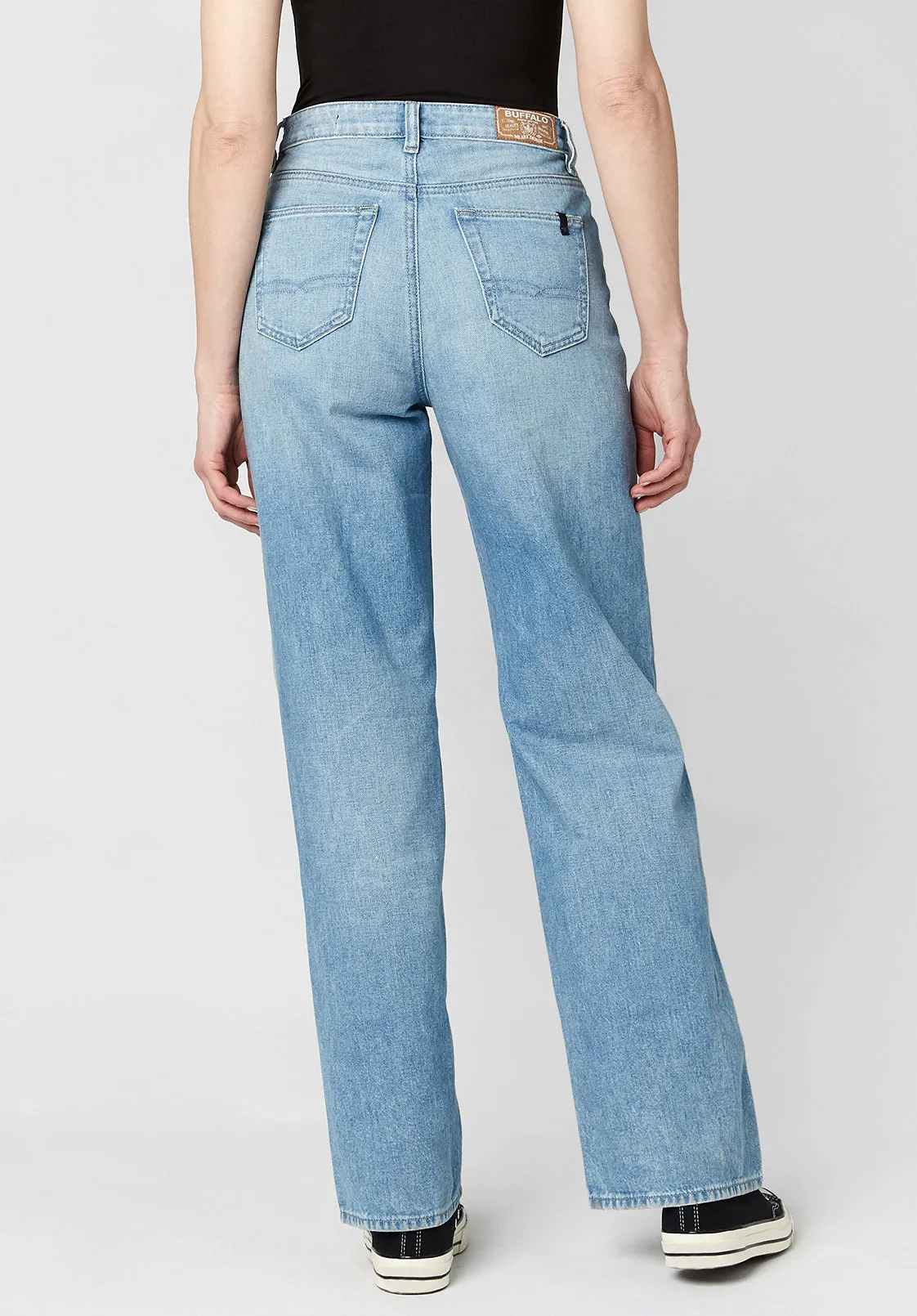 High Rise Wide Leg Addie Women's Jeans, Medium Blue - BL15793
